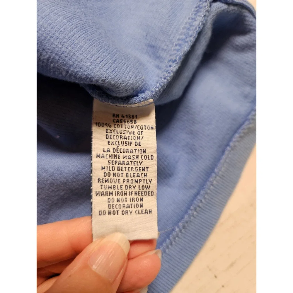 Polo Ralph Lauren Men XL Blue Cotton Quarter Zip Pullover Sweatshirt Yellow Pony